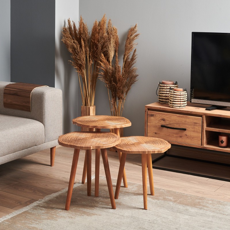 6758_0-800x800 Σετ τραπεζιών σαλονιού Bella καρυδί χρώμα 40x47x40cm ed6758 - Image 1