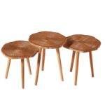 Σετ τραπεζιών σαλονιού Bella καρυδί χρώμα 40x47x40cm ed6758 - Image 3