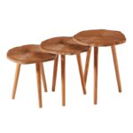 Σετ τραπεζιών σαλονιού Bella καρυδί χρώμα 40x47x40cm ed6758 - Image 2