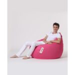 Πουφ Premium XXL ροζ αδιάβροχο ύφασμα 115x39cm ed6768 - Image 2