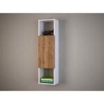 Ραφιέρα Novella άσπρο καρυδί μελαμίνη 29 5x22x120εκ ed6775