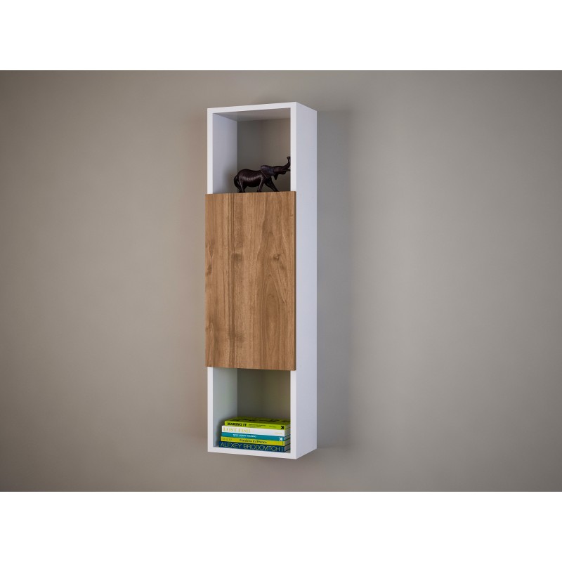 6775_0-800x800 Ραφιέρα Novella άσπρο καρυδί μελαμίνη 29 5x22x120εκ ed6775 - Image 1