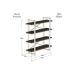 Βιβλιοθήκη Makro άσπρο μαύρο μελαμίνη 106x33x120εκ ed6776 - Image 3