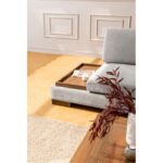 Γωνιακός καναπές Tulip Corner Right με πουφ γκρι 193x313cm ed678 - Image 3