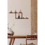 Ραφιέρα τοίχου ξύλινη καρυδί Ares 17x60cm ed6794