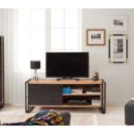 Έπιπλο TV Mondo Atlantic Pine μαύρο χρώμα μελαμίνη 130x45xH50cm ed679