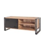 Έπιπλο TV Mondo Atlantic Pine μαύρο χρώμα μελαμίνη 130x45xH50cm ed679 - Image 5