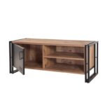 Έπιπλο TV Mondo Atlantic Pine μαύρο χρώμα μελαμίνη 130x45xH50cm ed679 - Image 3