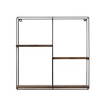 Ραφιέρα Lilac μαύρο καρυδί μελαμίνη μεταλλικό πλαίσιο 60x60x15εκ ed6801 - Image 5