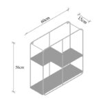 Ραφιέρα Lilac μαύρο καρυδί μελαμίνη μεταλλικό πλαίσιο 60x60x15εκ ed6801 - Image 2