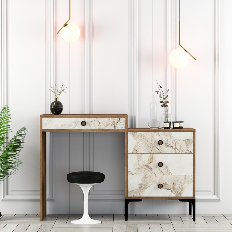 6802_0-800x800 Κονσόλα Lizbon καρυδί λευκό 124x40x84 7cm ed6802 - Image 1