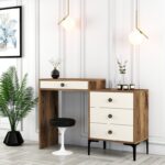 Κονσόλα Lizbon καρυδί κρεμ 124x40x84 7cm ed6803 - Image 4