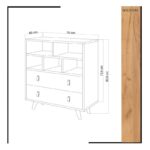 Ντουλάπι κουζίνας Beggu δρυς άσπρο μελαμίνη 70x40x85 6εκ ed6805 - Image 2