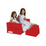 Πουφ Double Seat ΄κόκκινο αδιάβροχο ύφασμα 100x40x50cm ed6813
