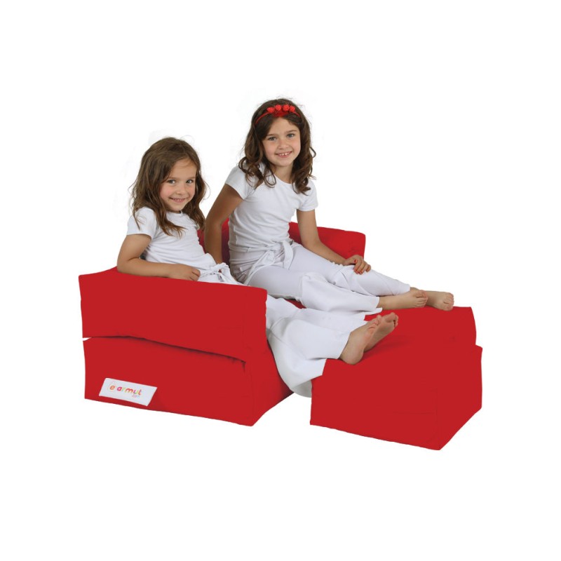 6813_0-800x800 Πουφ Double Seat ΄κόκκινο αδιάβροχο ύφασμα 100x40x50cm ed6813 - Image 1