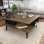 Τραπεζάκι σαλονιού Akya Walnut Black 89x89x44cm ed6839