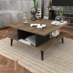 Τραπεζάκι σαλονιού Akya Walnut Black 89x89x44cm ed6839 - Image 5
