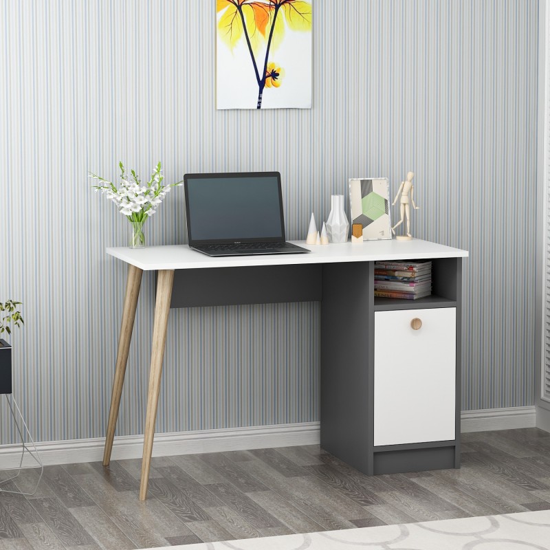 6852_0-800x800 Γραφείο Canvas λευκό ανθρακί 110x50x74cm μελαμίνη ed6852 - Image 1