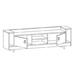 Έπιπλο τηλεόρασης Tyler Oak ανθρακί 160x35 6x54 4cm ed6858 - Image 3