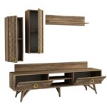 Έπιπλο tv Scintillio μελαμίνη καρυδί 180x29 5x48 6cm ed6863 - Image 3