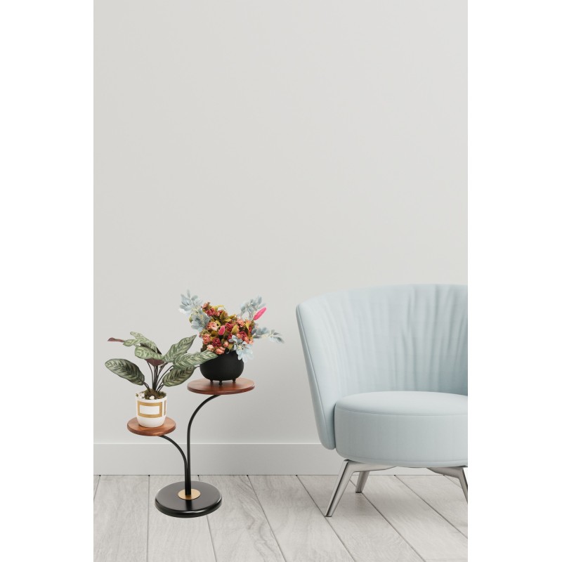 6865_0-800x800 Βοηθητικό τραπέζι Dieci μαύρο καρυδί μέταλλο 35x62cm ed6865 - Image 1