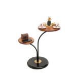 Βοηθητικό τραπέζι Dieci μαύρο καρυδί μέταλλο 35x62cm ed6865 - Image 5