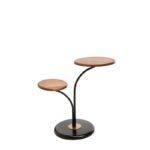 Βοηθητικό τραπέζι Dieci μαύρο καρυδί μέταλλο 35x62cm ed6865 - Image 4