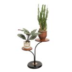 Βοηθητικό τραπέζι Dieci μαύρο καρυδί μέταλλο 35x62cm ed6865 - Image 3