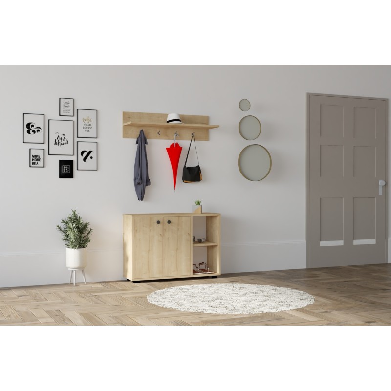 6866_0-800x800 Έπιπλο εισόδου Venom Sapphire Oak μελαμίνη κρεμάστρα 90x30x63εκ ed6866 - Image 1