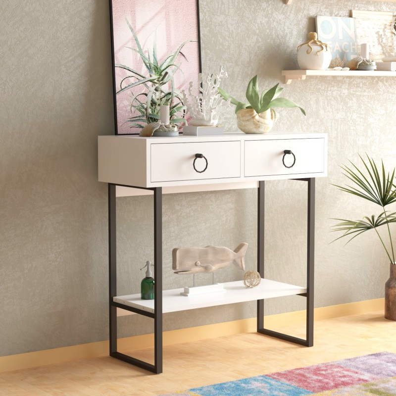 6868_0-800x800 Κονσόλα Valeri άσπρο μελαμίνη 90x35 3x90εκ ed6868 - Image 1