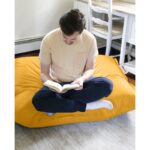 Πουφ Cushion 100x100 αδιάβροχο ύφασμα κίτρινο ed6870 - Image 3