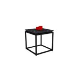 Τραπεζάκι σαλονιού Lale μαύρο ξύλο και μέταλλο 45x45 5cm ed6880 - Image 5