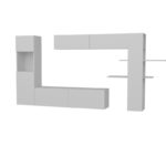 Έπιπλο τηλεόρασης Maxi άσπρο χρώμα μελαμίνη 215x31 5x150cm ed688 - Image 3