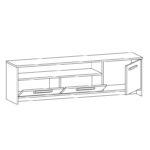 Έπιπλο τηλεόρασης Tyson Oak ανθρακί 160x35 6x46 4cm ed6892 - Image 3