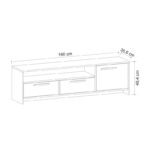 Έπιπλο τηλεόρασης Tyson Oak ανθρακί 160x35 6x46 4cm ed6892 - Image 2