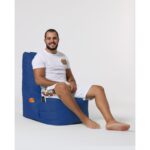 Πουφ Diamond αδιάβροχο ύφασμα μπλε 60x35cm ed6907 - Image 5