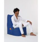 Πουφ Diamond αδιάβροχο ύφασμα μπλε 60x35cm ed6907 - Image 3