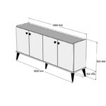 Μπουφέ Famiglia καρυδί χρώμα μελαμίνη 182x41x82 5cm ed691 - Image 5