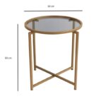 Τραπέζι σαλονιού Cento 50x50cm μέταλλο χρυσό γυαλί ed6932 - Image 2