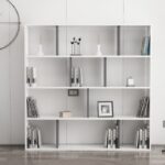 Βιβλιοθήκη Hodbi άσπρο ανθρακί μελαμίνη 145 2x25x145εκ ed6934 - Image 4