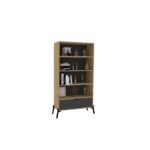 Βιβλιοθήκη Numana Sapphire δρυς ανθρακί μελαμίνη 83 6x30x160εκ ed6935 - Image 5