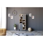 Βιβλιοθήκη Otranto Sapphire δρυς ανθρακί μελαμίνη 58 6x30x160εκ ed6936