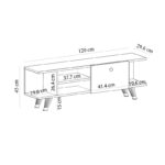 Έπιπλο τηλεόρασης Idea καρυδί λευκό 120x29 6x45cm ed6952 - Image 2