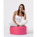 Πουφ Round ροζ ύφασμα 55x30cm ed6962 - Image 5
