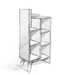 Βιβλιοθήκη Lago oak χρώμα 55 4x22x129 2cm ed6983 - Image 3