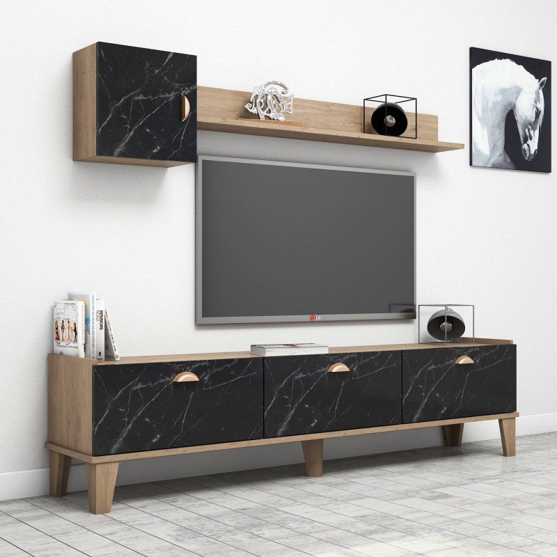 7011_0-800x800 Έπιπλο τηλεόρασης Famiglia oak marble 178x44 8x34 6cm ed7011 - Image 1