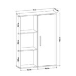 Βιβλιοθήκη Patrick δρυς ανθρακί μελαμίνη 90x25x123 6εκ ed7033 - Image 2