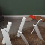 Τραπέζι σαλονιού Roman Maxi άσπρο μελαμίνη επιφάνεια γυάλι 92x57x41εκ ed7039 - Image 4