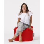 Πουφ Square αδιάβροχο ύφασμα κόκκινο 45x45cm ed7044 - Image 3