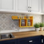 Ράφι τοίχου Pare κίτρινη μελαμίνη 72x18x37cm ed7047